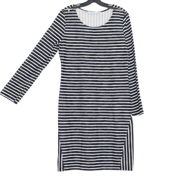 Elsie & Zoey Dress Shift Terry Nautical Minimalist Coastal Preppy Blue Size L/XL - Picture 7 of 7